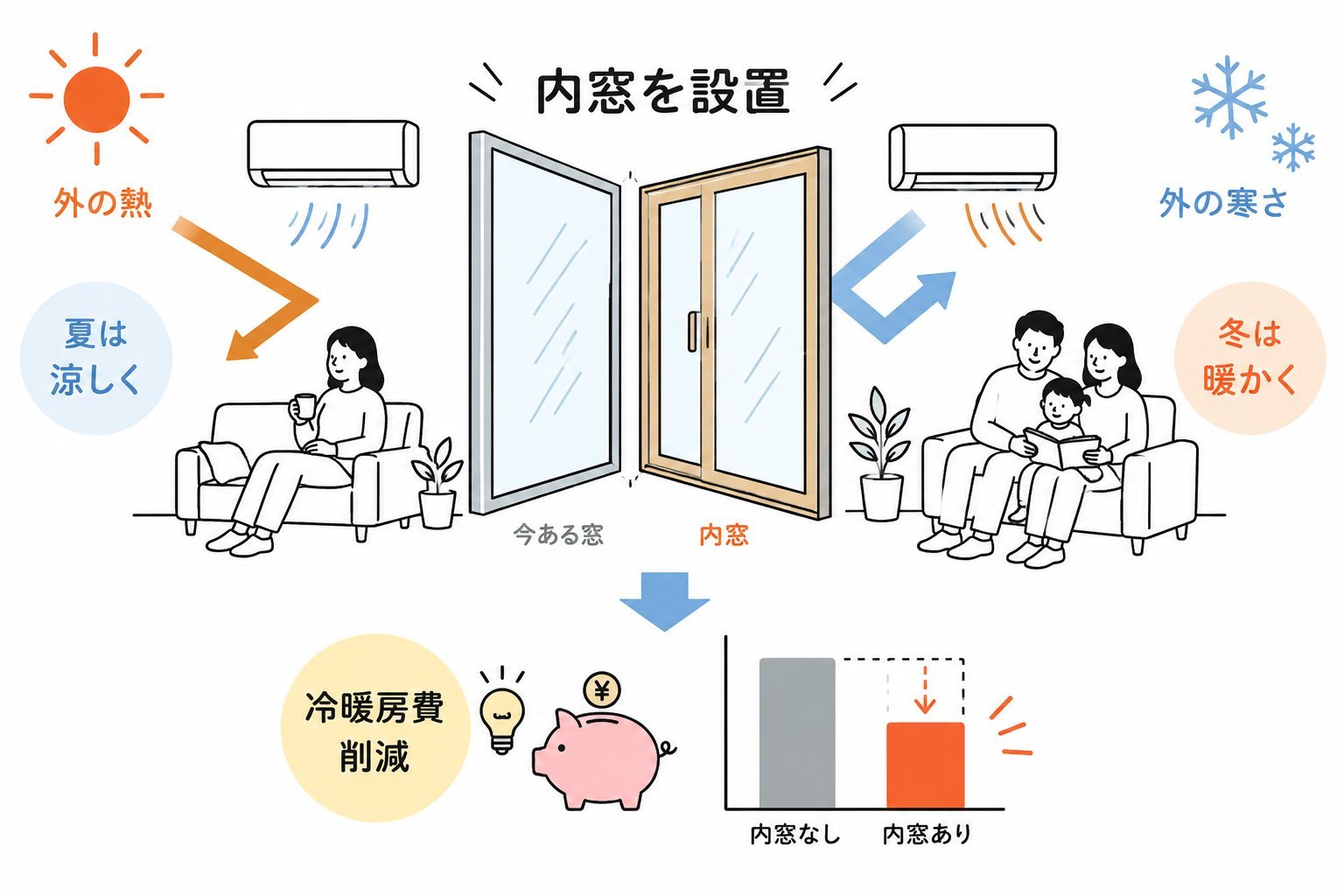 エアコン効率・冷暖房費削減